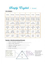 English Worksheet: Miris Schedule