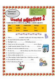 English Worksheet: Useful adjectives 2