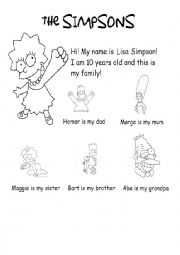 English Worksheet: MY FAMILY with THE SIMPSONS!