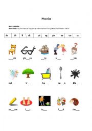 Phonics ph, ee, sh, ch, th, ss, ll, ck