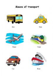 English Worksheet: Means of transport