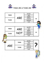 English Worksheet: THESE ARE & THOSE ARE