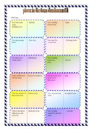 English Worksheet: Places in the town dominoes set 1