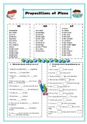 English Worksheet: Prepositions of place