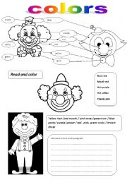 English Worksheet: colors