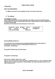 English Worksheet: Argumentative Essay - Presenting both sides of an argument