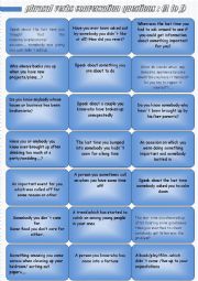 English Worksheet: QUESTIONS OF PHRASAL VERBS (A to J)