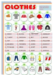 English Worksheet: CLOTHES - MATCHING EXERCISE