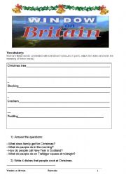 English Worksheet: Christmas and New Year Traditions. Video