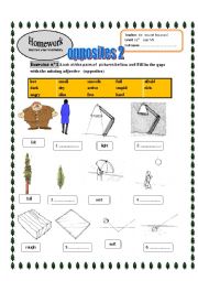 English Worksheet: opposites 2