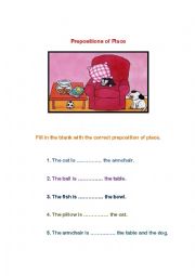 English Worksheet: Preposition of place