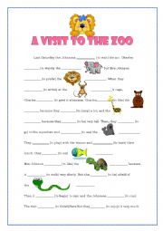 English Worksheet: A visit to the zoo