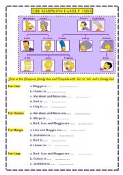 English Worksheet: The Simpsons family tree