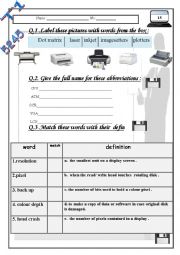English Worksheet: Test 1