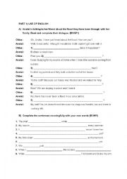 English Worksheet: dialogue