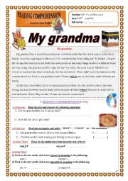 English Worksheet: My grandma
