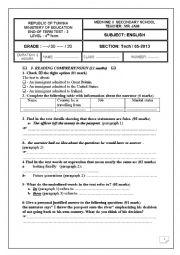 End of term test n.03 4th form