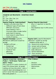 Unit Plan on Life Science