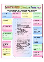 Synonym Dictionary, Letter F - ESL worksheet by Babi965