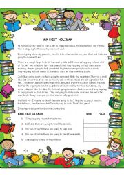 English Worksheet: MY NEXT HOLIDAY