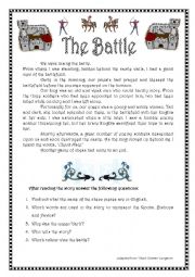 English Worksheet: Narrative tenses. The battle