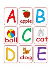 English Worksheet: Alphabet Match Cards 1/2