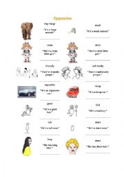 English Worksheet: OppositeAdjectives