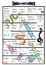 English Worksheet: Snakes and ladders game