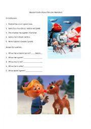 English Worksheet: Rudolph the Red-Nosed Reindeer Worksheet