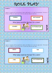 English Worksheet: Role play and writing - Dating - B2