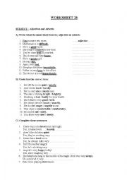 English Worksheet: Adjectives or adverbs