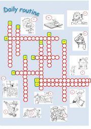 English Worksheet: CROSSWORD - DAILY ROUTINES