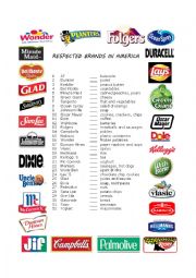 English Worksheet: Respected Brands in America