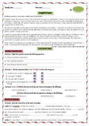 English Worksheet: English Exam