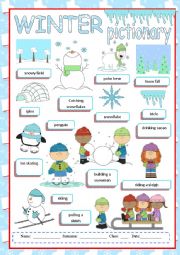 English Worksheet: Winter pictionary