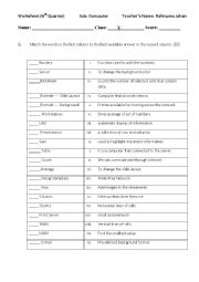 English Worksheet: Worksheet for class v
