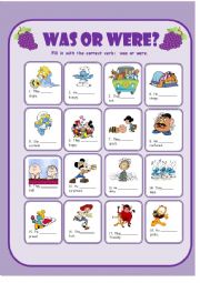 English Worksheet: Was Were