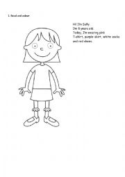 Colour the boy and the girl according to description