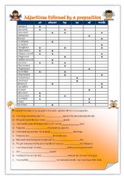 English Worksheet: Adjectives followed by a preposition