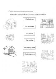 English Worksheet: Parts of the house.