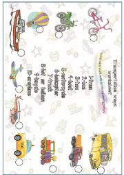 English Worksheet: transportation ways