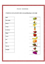 English Worksheet: fruits worksheet