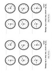 English Worksheet: telling time