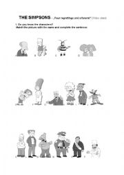 English Worksheet: The Simpsons video class Part 1/3 (page one)