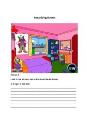 English Worksheet: describing rooms