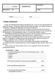 English Worksheet: reading comprehension for 8th and 9th form