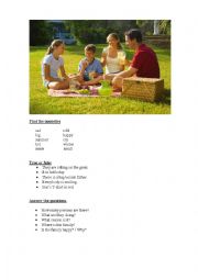 English Worksheet: Picnic