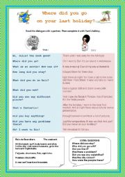 English Worksheet: PAST summer holidays