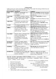 English Worksheet: linking words