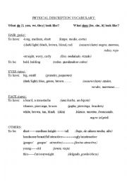 English Worksheet: Physical and Personality Descriptions